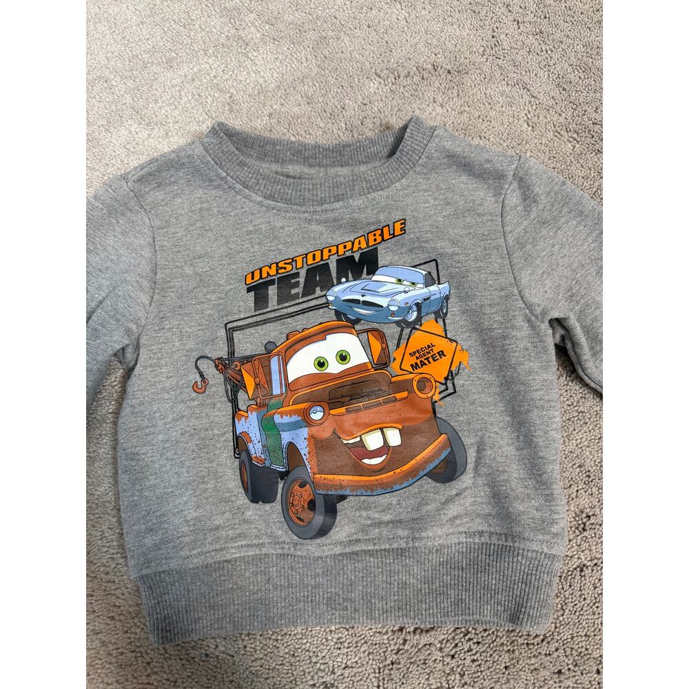 Disney Cars 2 Special Agent Mater Sweatshirt Size 12 Mo Gray - Picture 2 of 6